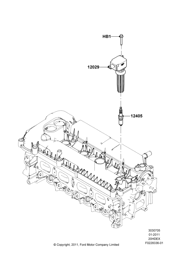 05B - Ignition Coil and Wires/Spark Plugs, 2.0L I4 DI TIVCT Petrol 160PS; 31/JAN/2011-04/MAY/2018