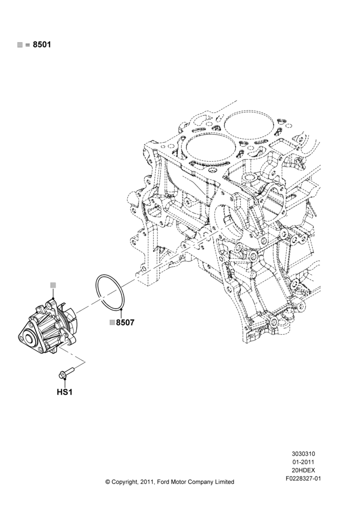 10B - Water Pump, 2.0L I4 DI TIVCT Petrol 160PS; 31/JAN/2011-04/MAY/2018