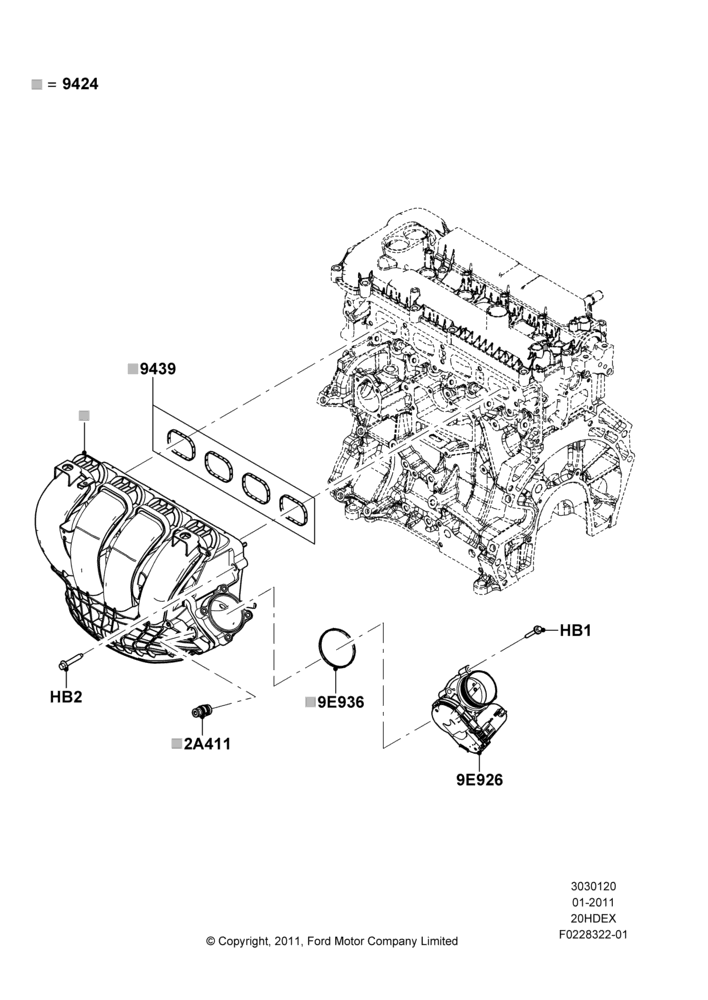 20C - Intake Manifold, 2.0L I4 DI TIVCT Petrol 160PS; 31/JAN/2011-04/MAY/2018