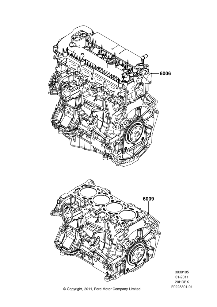 05B - Service Engine and Short Block, 2.0L I4 DI TIVCT Petrol 160PS; 31/JAN/2011-04/MAY/2018