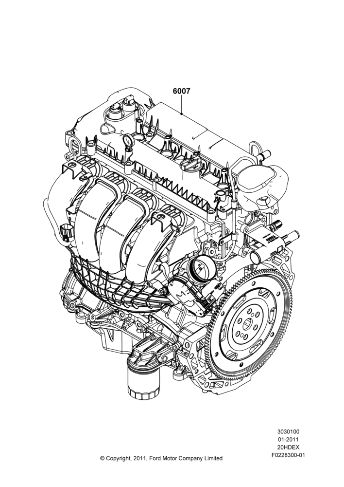 00B - Engine Assy Fully Dressed, 2.0L I4 DI TIVCT Petrol 160PS; 31/JAN/2011-04/MAY/2018