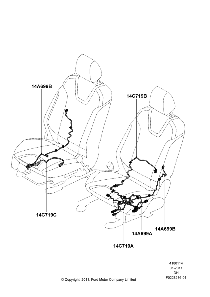 14A - Wiring - Seats; 31/JAN/2011-08/DEC/2014