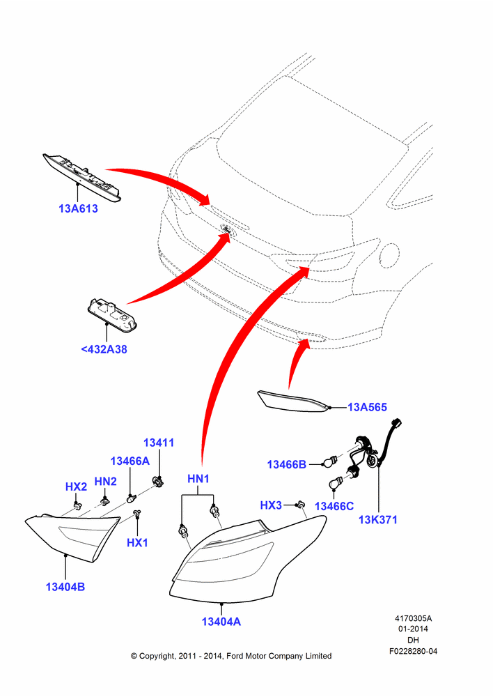 05A - Rear Lamps, 4 Door Sedan; 31/JAN/2011-04/FEB/2013