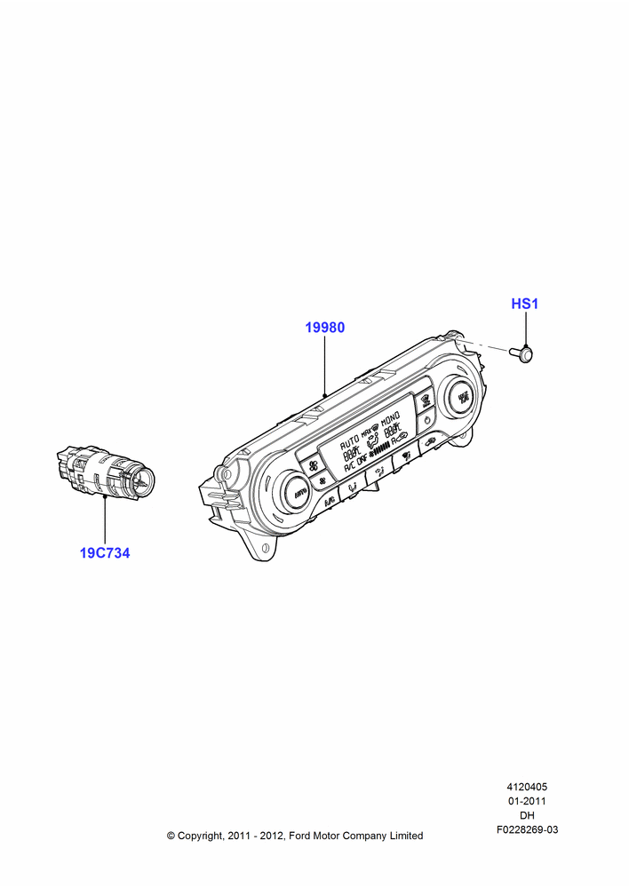 05A - Heater & Air Conditioning Controls, Dual Zone Auto Temp Control A/C; 31/JAN/2011-04/MAY/2018