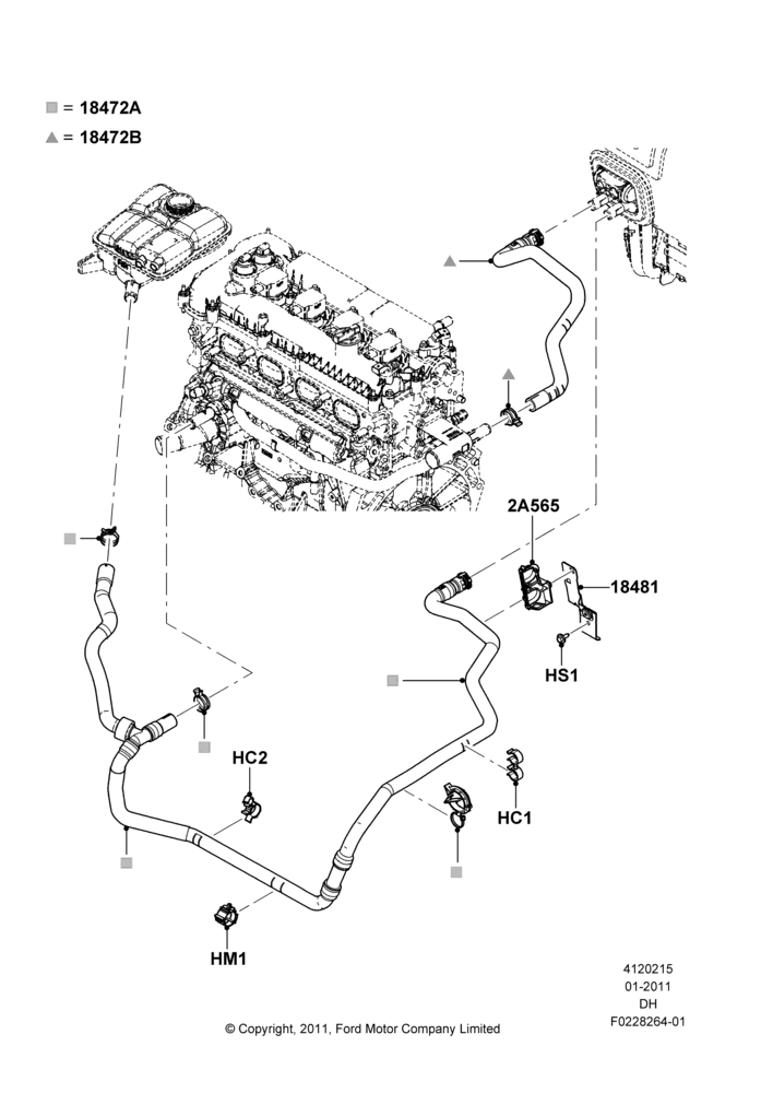 15A - Heater Hoses, With Lead/Unleaded Fuel, FFV-(Ethanol) Fuel; 31/JAN/2011-04/MAY/2018