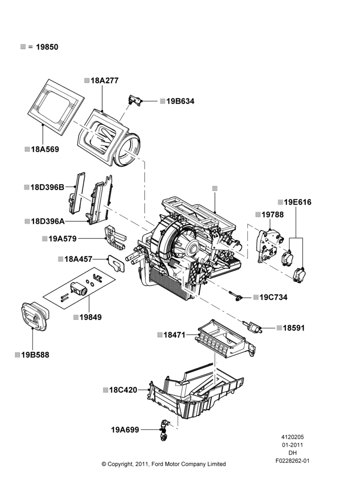05A - Heater/Air Cond.External Components, Manual Air Conditioning; 31/JAN/2011-15/DEC/2014