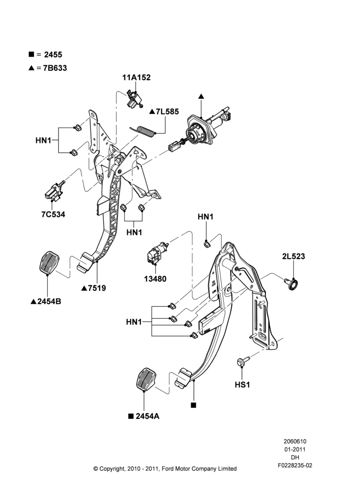 10A - Brake and Clutch Controls, 5-Speed Manual Trans - MTX75; 31/JAN/2011-30/JUL/2012