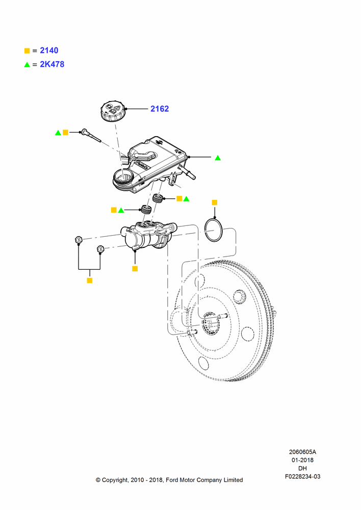 05A - Master Cylinder - Brake System, 1.0L EcoBoost 120PS/125PS/140PS, 2.0L I4 DI TIVCT Petrol 160PS, 2.0L EcoBoost (240PS); 31/JAN/2011-04/MAY/2018