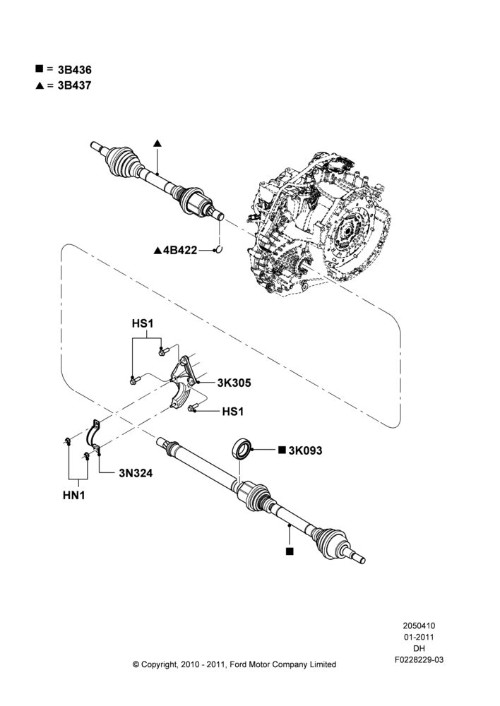 10A - Drive Shaft - Front Axle Drive, 5-Speed Manual Trans - MTX75; 31/JAN/2011-04/MAY/2018
