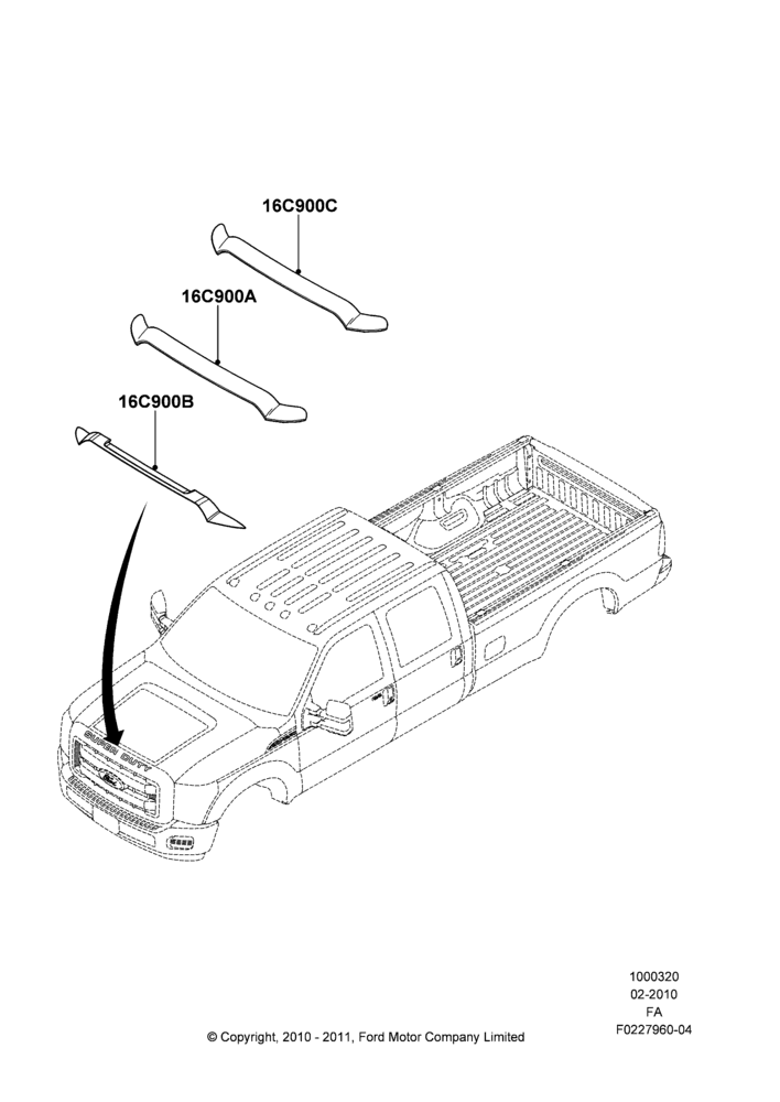 20A - Body Dress Up Kits - Front, Accessory, Hood Air Deflector; 22/FEB/2010-05/JUL/2016
