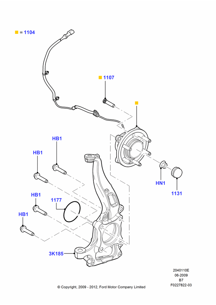10E - Front Knuckle and Hub, LHD 4WD (Part Time Drive); 29/JUN/2009-30/JUN/2017