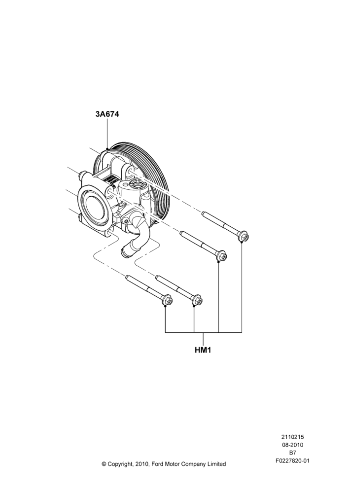 15C - Power Steering Pump Mounting; 16/AUG/2010-30/JUN/2017
