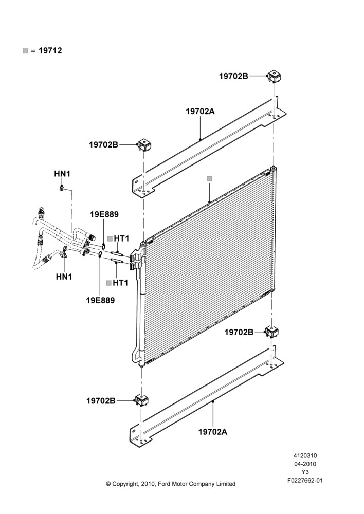 10C - Air Conditioning Condensr/Compressr, Commercial Stripped Chassis, Manual Air Conditioning, Condenser Assy; 05/APR/2010