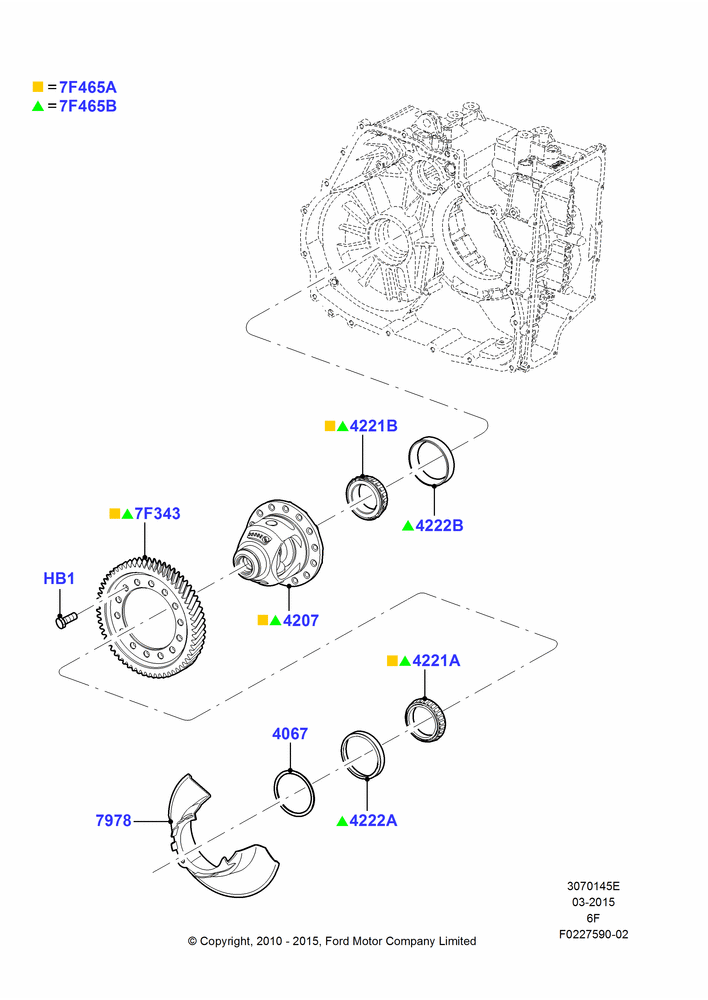 45E - Automatic Transaxle Diff.Component, 6 Speed Auto Transmission 6F50, 6 Speed Auto Transmission 6F55; 01/NOV/2010-03/MAR/2019