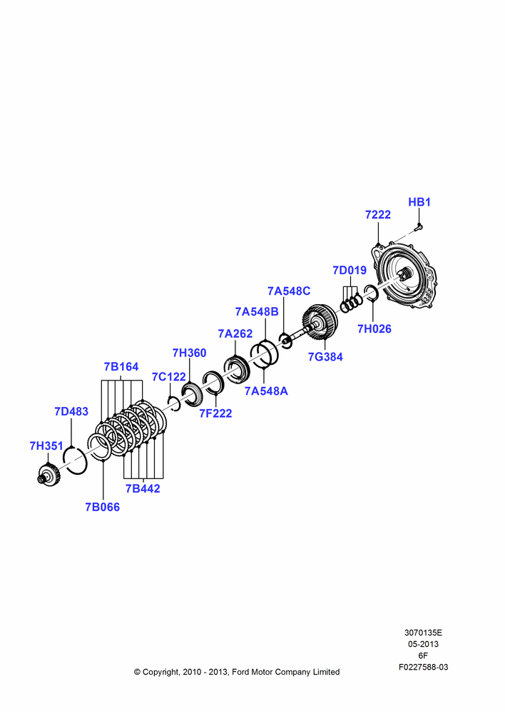 35E - Overdrive Clutch and Components, 6 Speed Auto Transmission 6F50, 6 Speed Auto Transmission 6F55; 01/NOV/2010-03/MAR/2019