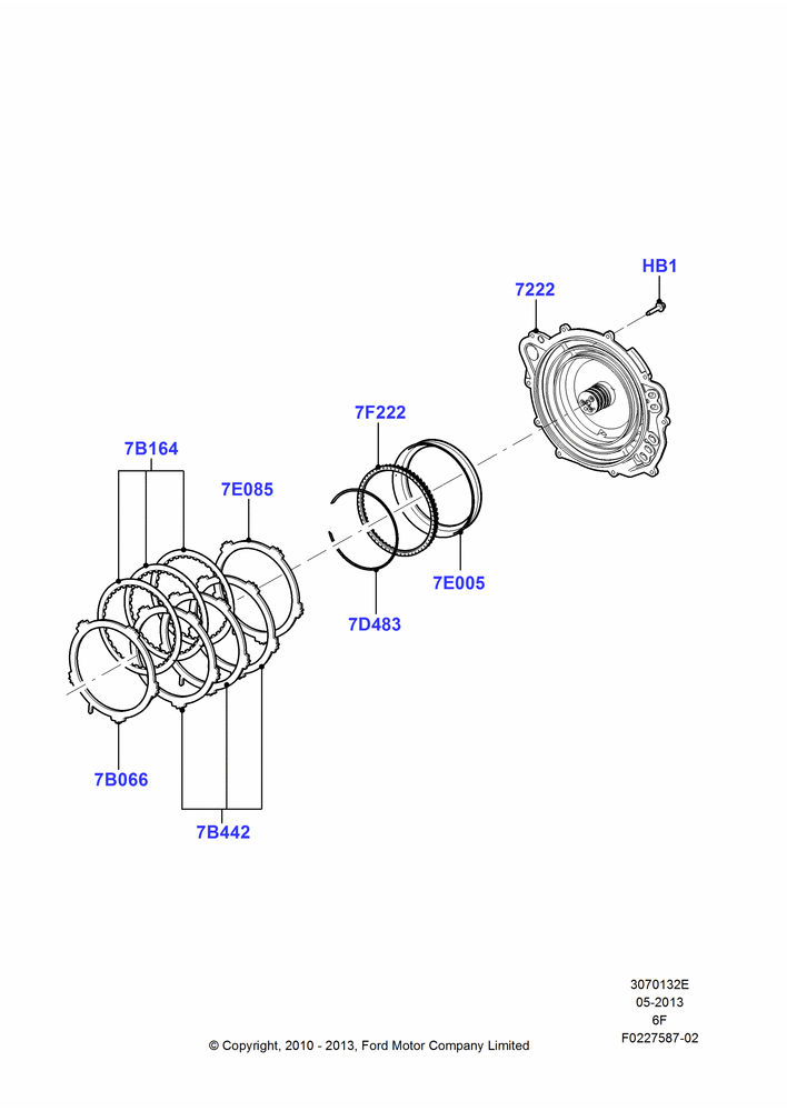 32E - Intermediate Clutch and Components, 6 Speed Auto Transmission 6F50, 6 Speed Auto Transmission 6F55; 01/NOV/2010-03/MAR/2019