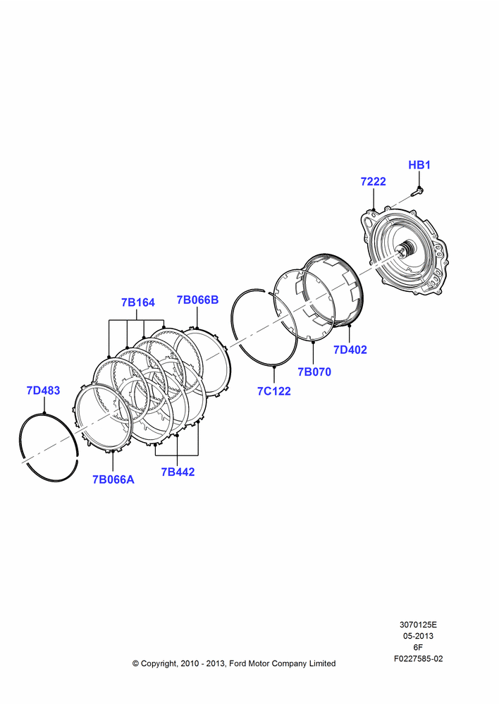 25E - Drive Plates - Low Clutch, 6 Speed Auto Transmission 6F50, 6 Speed Auto Transmission 6F55; 01/NOV/2010-03/MAR/2019