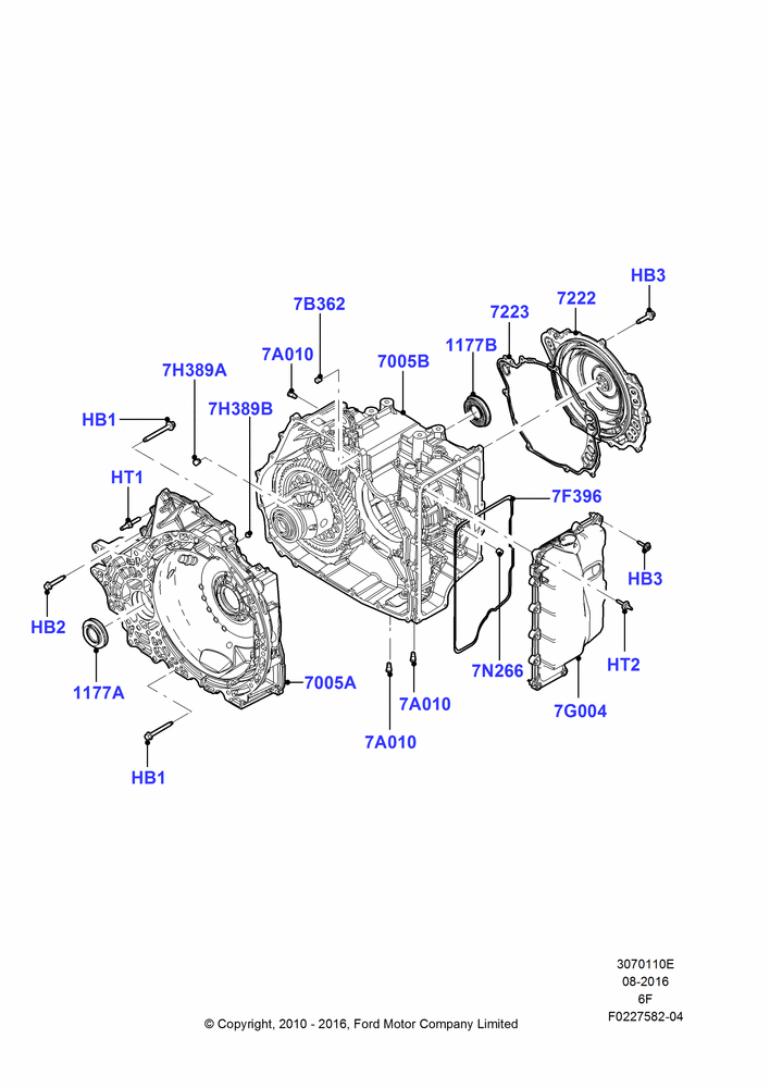 10E - Transmission External Components, 6 Speed Auto Transmission 6F50, 6 Speed Auto Transmission 6F55; 01/NOV/2010-03/MAR/2019