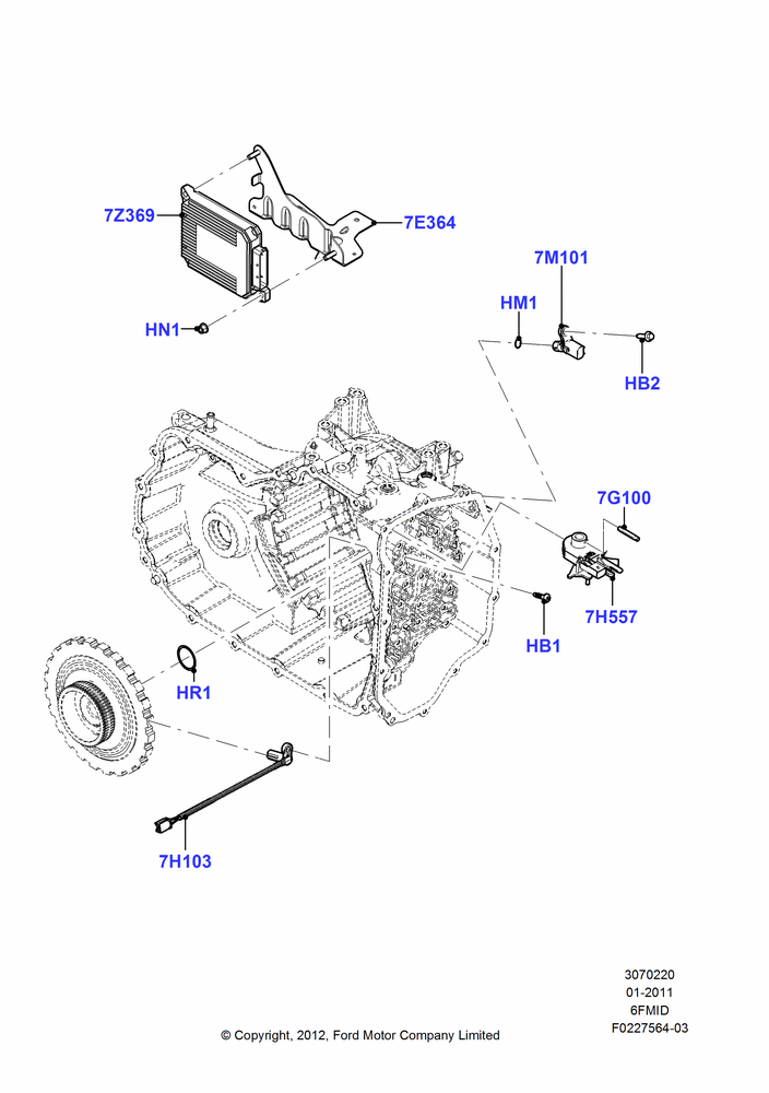 Transmission Modules and Sensors, 6 Speed Auto Trans 6F Mid-Range