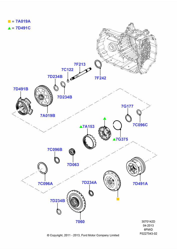 42D - Planetary Gear Sets, 6 Speed Auto Trans 6F Mid-Range; 18/JUL/2011-03/MAR/2019
