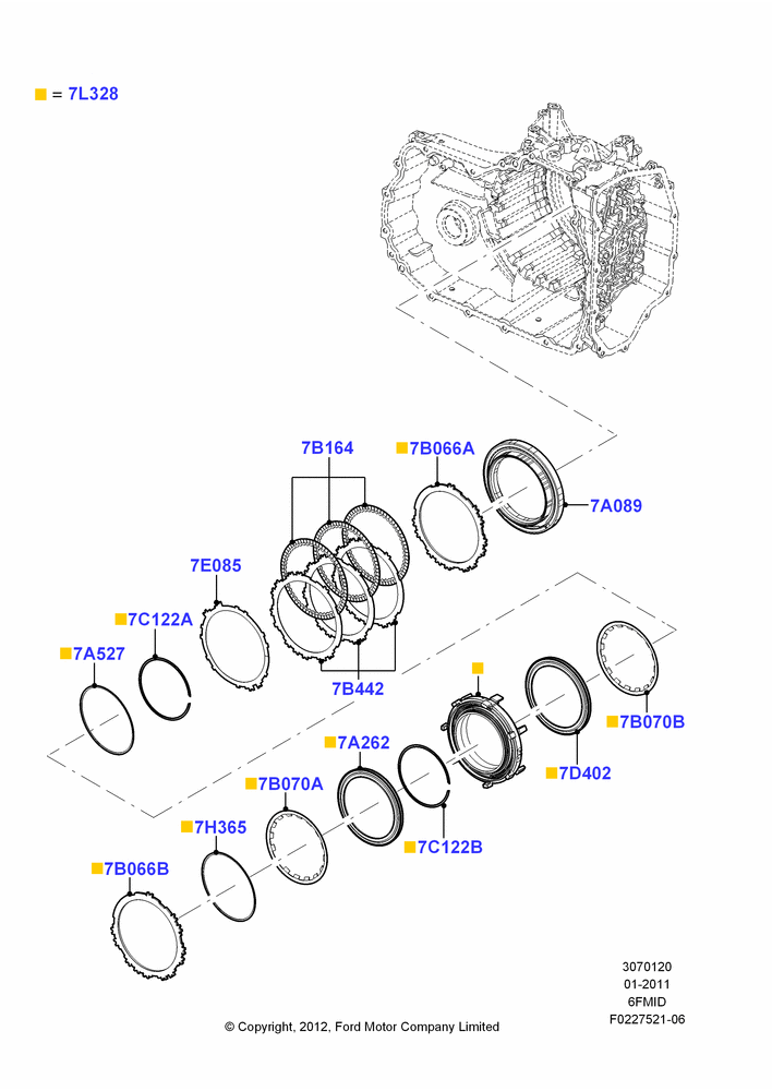 20D - Reverse Clutch and Components, 6 Speed Auto Trans 6F Mid-Range; 18/JUL/2011-03/JUN/2013