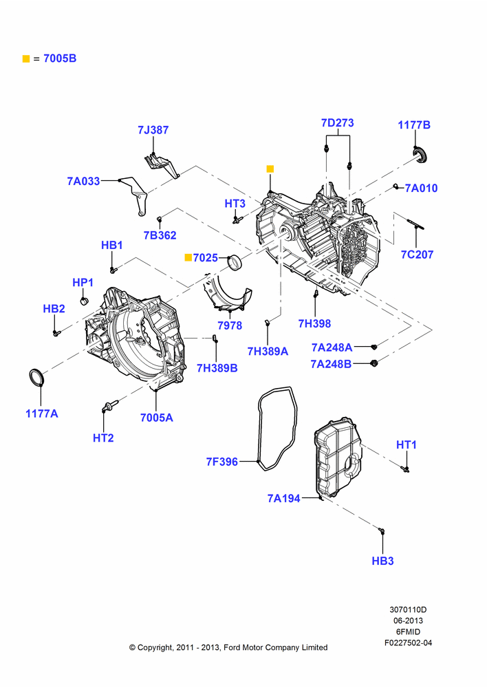 10D - Transmission External Components, 6 Speed Auto Trans 6F Mid-Range; 18/JUL/2011-03/MAR/2019