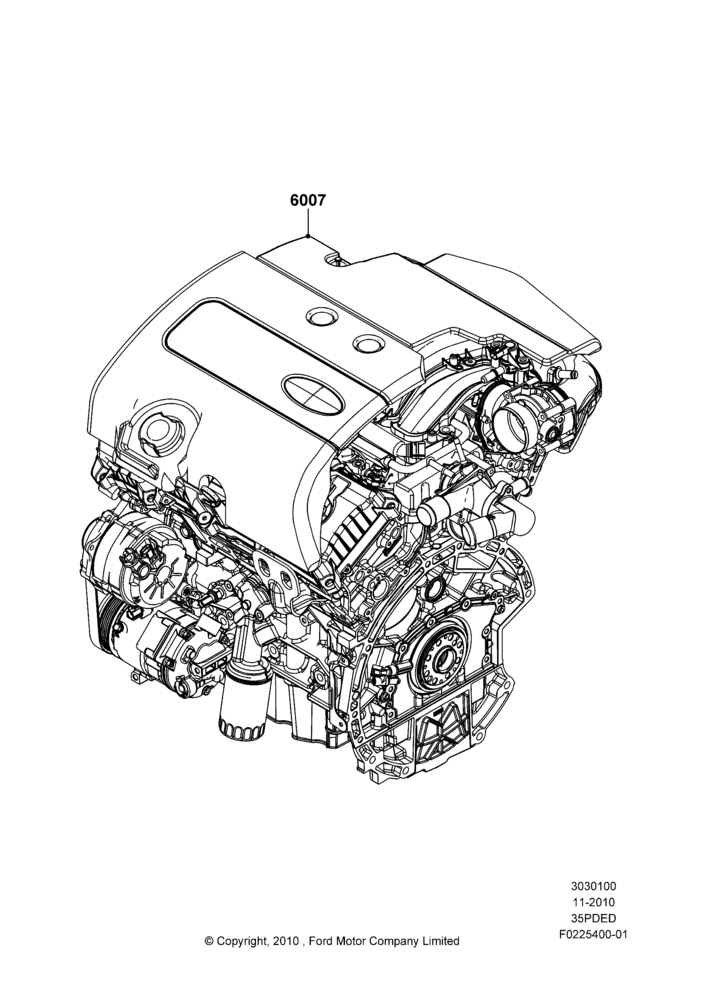 00E - Engine Assy Fully Dressed, 3.5L Cyclone V6 Petrol TIVCT; 01/NOV/2010-03/MAR/2019