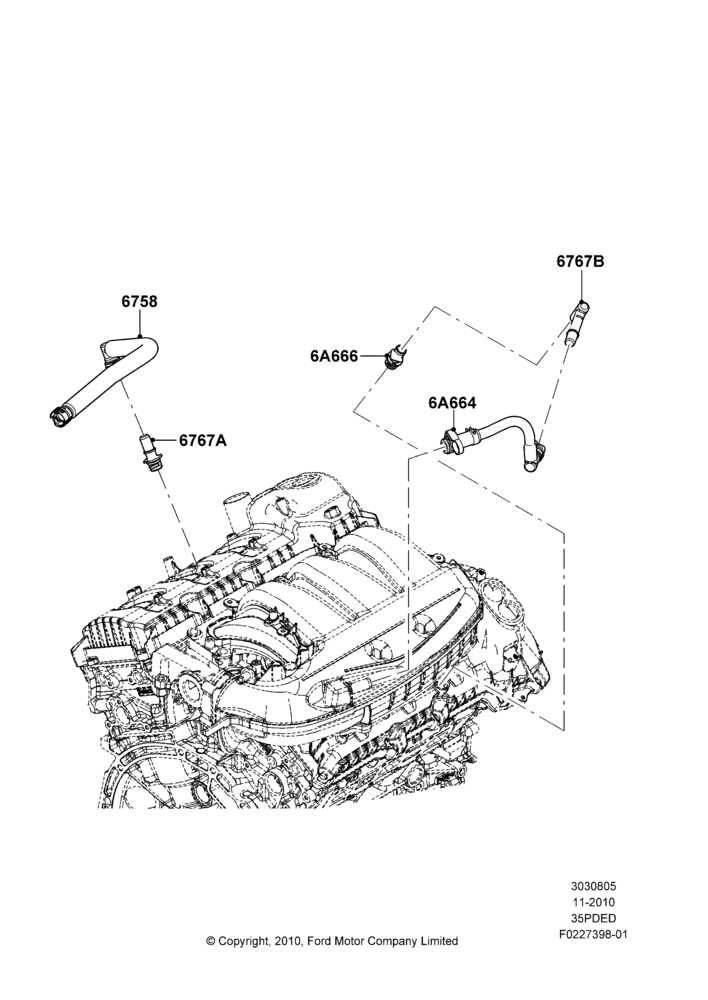 05E - Emission Control - Crankcase, 3.5L Cyclone V6 Petrol TIVCT; 01/NOV/2010-03/MAR/2019