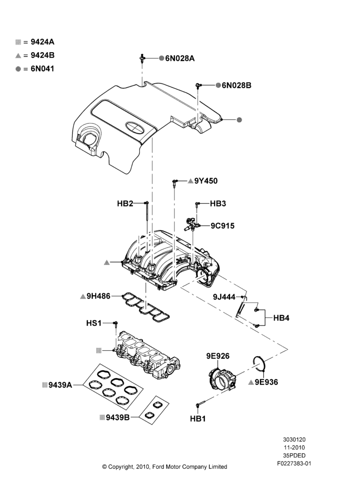 20E - Intake Manifold, 3.5L Cyclone V6 Petrol TIVCT; 01/NOV/2010-04/MAY/2015