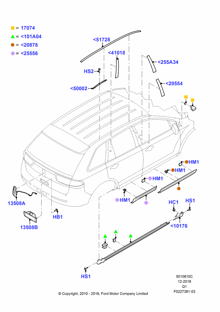 10C - Body Mouldings, Lincoln/Mercury Series; 12/JUL/2010-24/DEC/2014