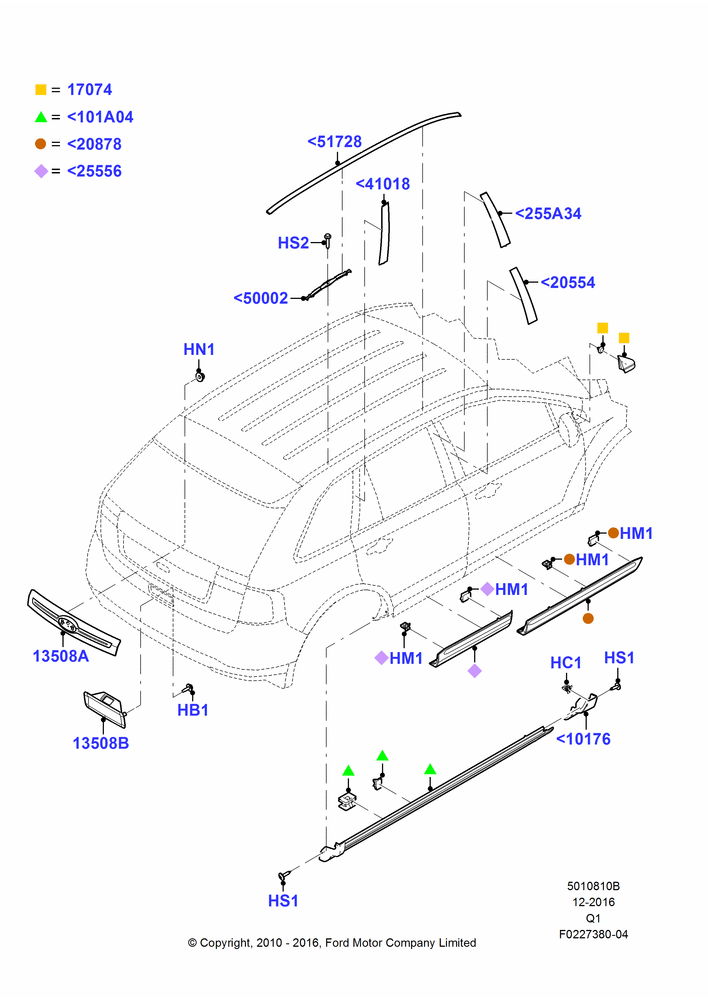 10B - Body Mouldings, Ford Series; 12/JUL/2010-24/DEC/2014