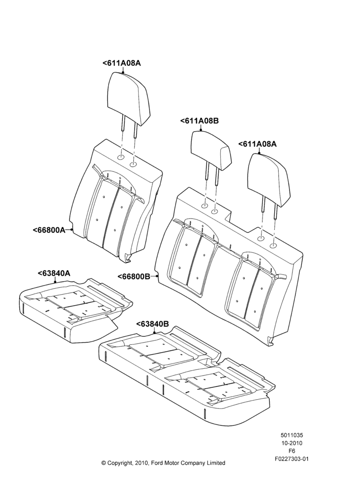 35H - Rear Seat Pads/Valances & Heating, Crew Cab, Less 2nd Row Folding Armrests; 03/NOV/2010-23/DEC/2014