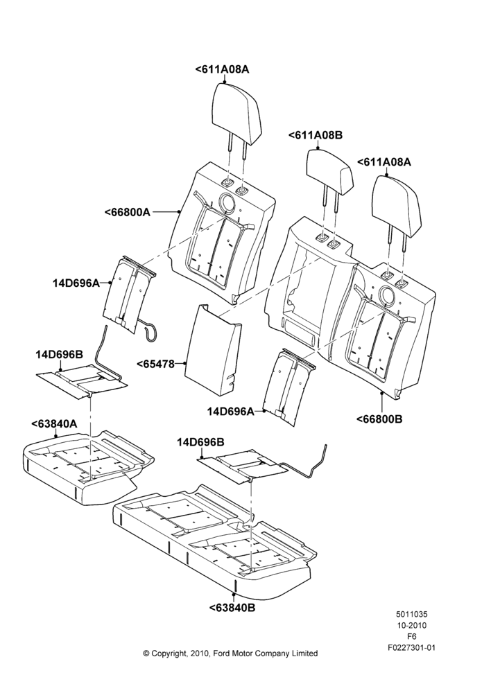 35J - Rear Seat Pads/Valances & Heating, Crew Cab, With 2nd Row Folding Armrests; 03/NOV/2010-23/DEC/2014
