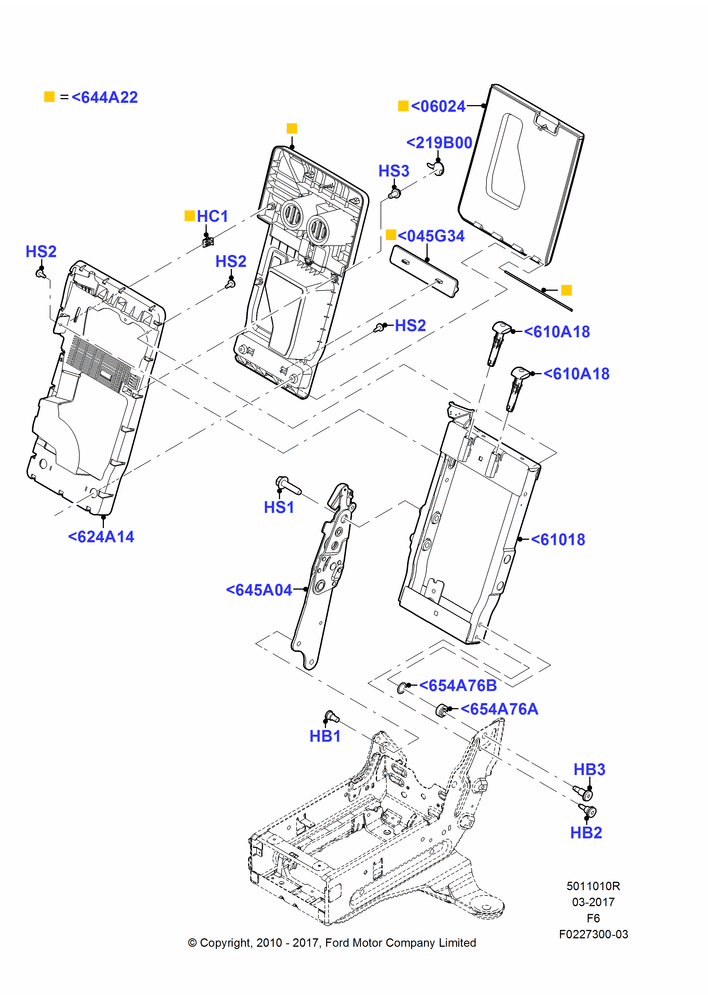 10R - Front Seat Back, With 40/20/40 Split Bench Frnt Seat, With Split Bench Front Seat, 20% Seat; 03/NOV/2010-23/DEC/2014