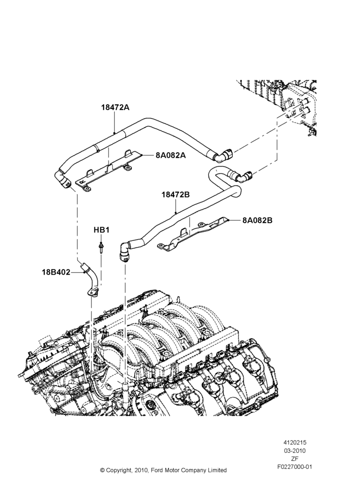 15F - Heater Hoses, MOD 5.0L-4V DOHC SEFI NA; 22/MAR/2010-27/JUN/2014
