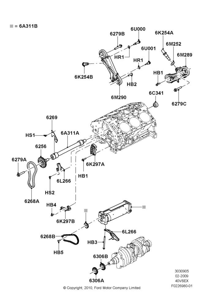 Timing Gear, 4.0L V6 12V SOHC EFI, Manual Transmission