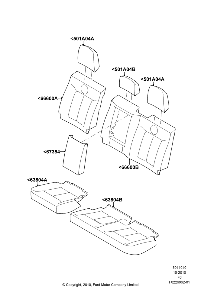 40P - Rear Seat Covers, Crew Cab, With 2nd Row Folding Armrests; 03/NOV/2010-20/AUG/2012