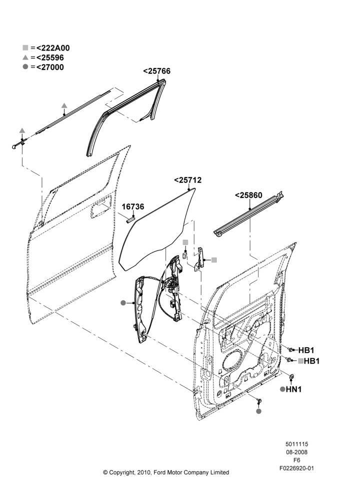 15C - Rear Door Glass and Window Controls, Crew Cab; 18/AUG/2008-23/DEC/2014