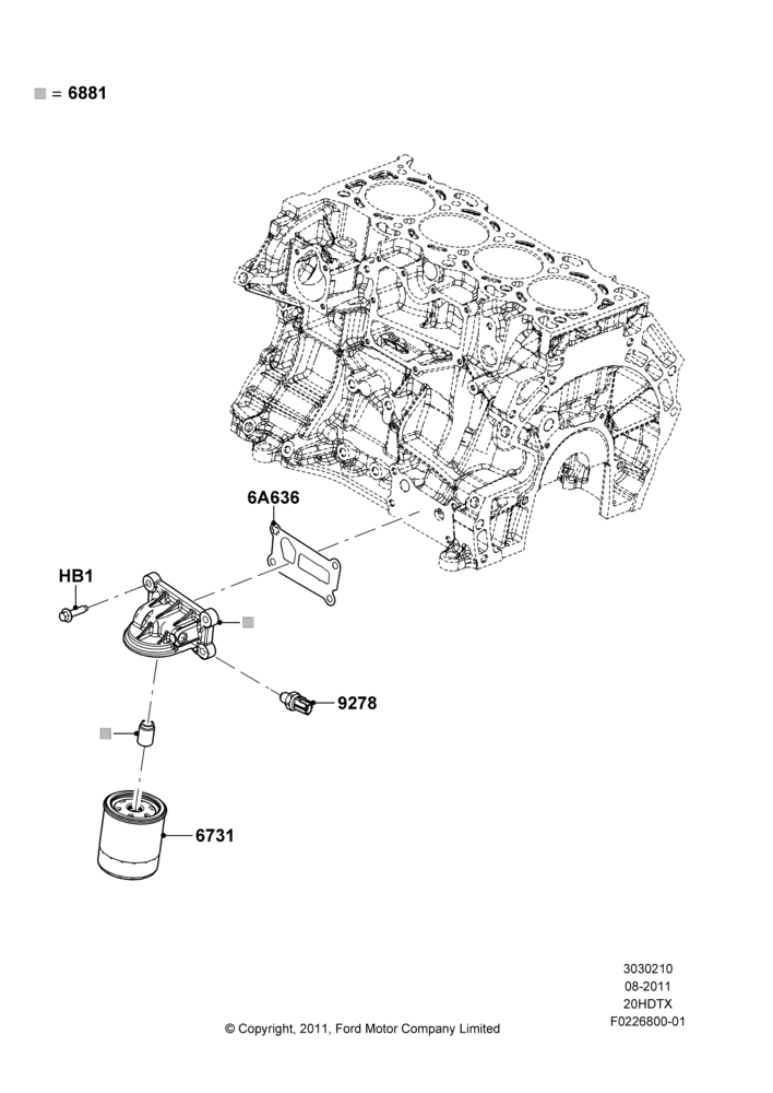10A - Oil Cooler and Filter, 2.0L EcoBoost (240PS); 08/AUG/2011-24/DEC/2014