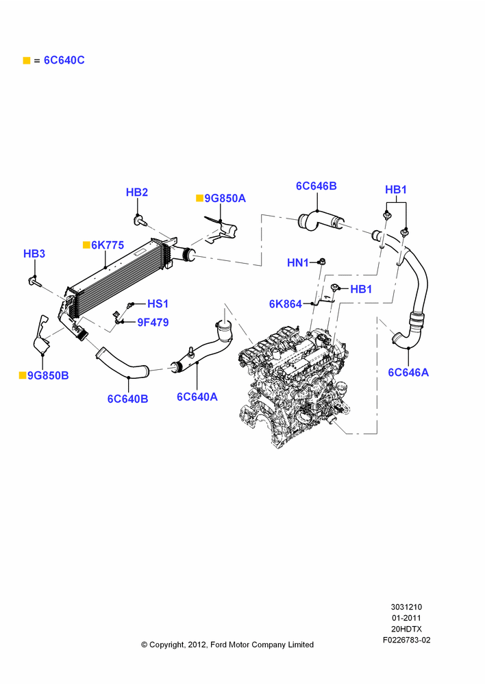 10B - Intercooler/Air Ducts and Hoses, 2.0L EcoBoost (240PS); 18/JUL/2011-04/MAY/2015