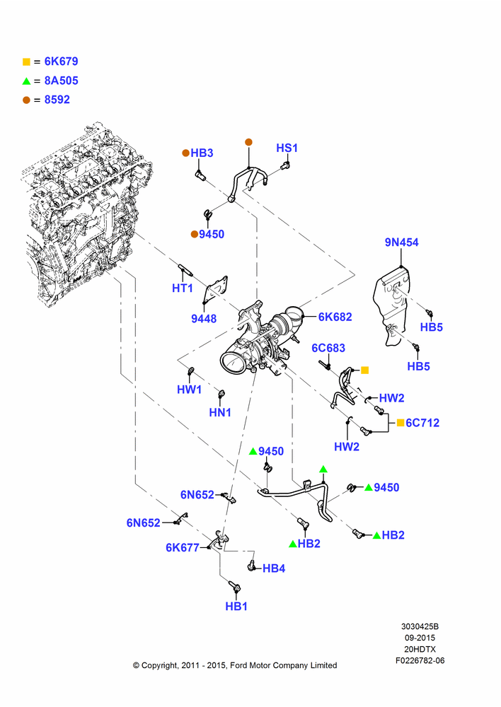 25B - Turbocharger, 2.0L EcoBoost (240PS); 18/JUL/2011-04/MAY/2015