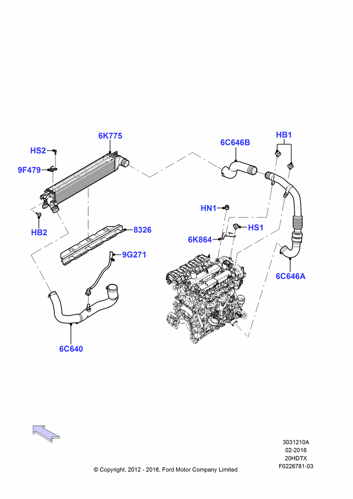 10A - Intercooler/Air Ducts and Hoses, 2.0L EcoBoost (240PS); 08/AUG/2011-24/DEC/2014