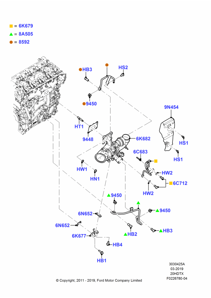 25A - Turbocharger, 2.0L EcoBoost (240PS); 08/AUG/2011-24/DEC/2014
