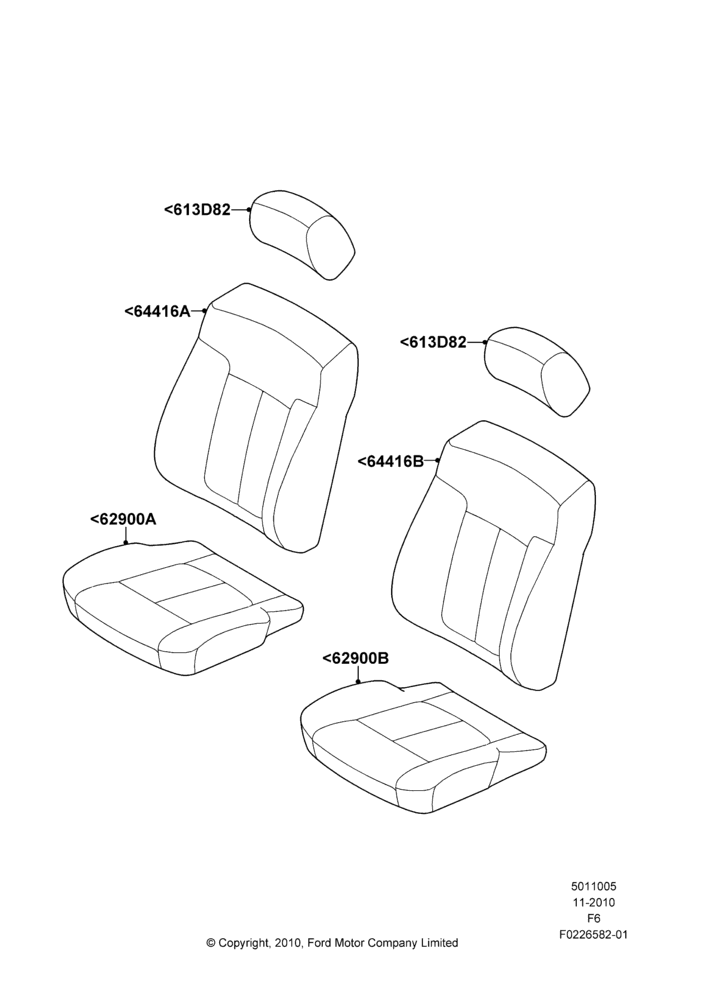 05AT - Front Seat Covers, Bucket Type Front Seat, Sports Front Seat, With Captain Chair Front Seats; 03/NOV/2010-23/DEC/2014