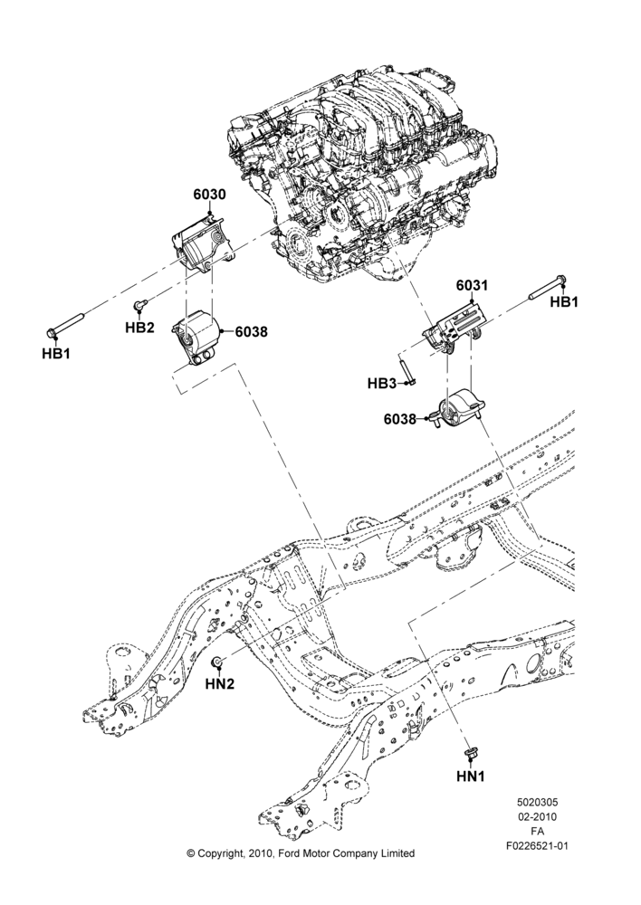 05C - Engine Mounting, 6.8L Gas EFI V10; 22/FEB/2010-05/JUL/2016