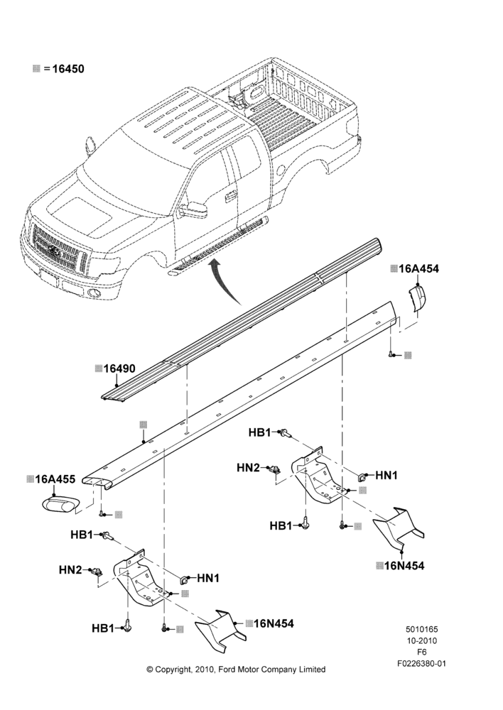 65AD - Running Boards/Side Steps, Super Cab, With Color Keyed Running Boards; 03/NOV/2010-23/DEC/2014