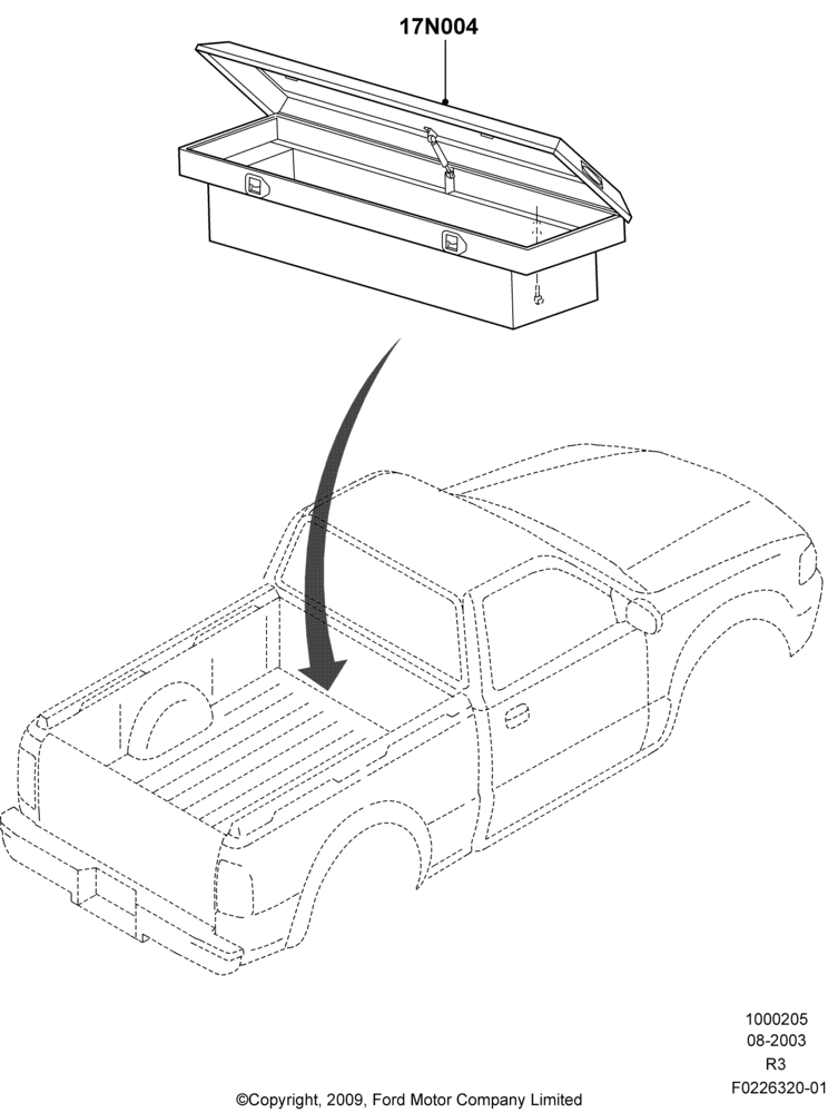 05XA - TOOLS, Less Tonneau Cover, Accessory; 04/AUG/2003-16/DEC/2011