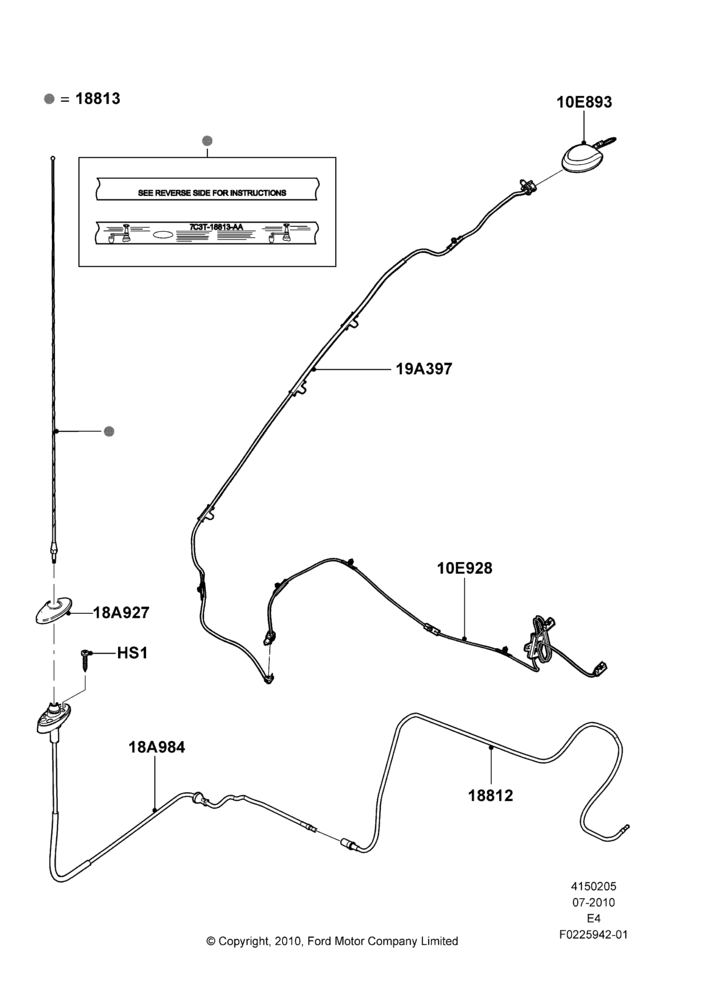 05J - Antenna, HD AM/FM DVD SDARS W/VA NAVGTN; 26/JUL/2010