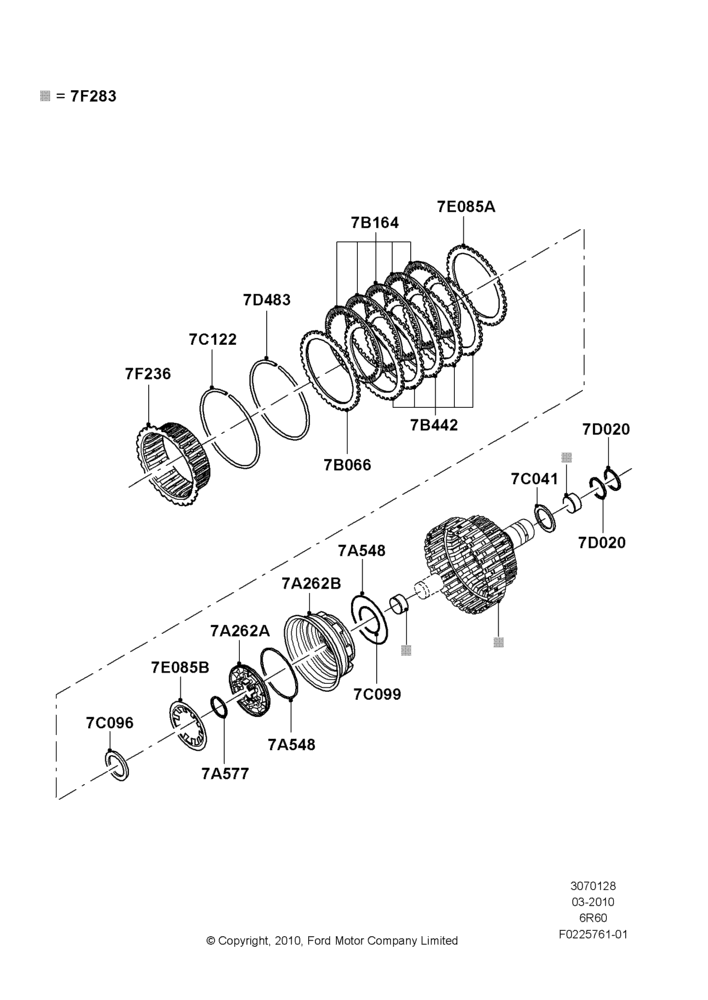 28B - Direct Clutch and Components, 6 Speed Automatic Trans (6R80), MOD 5.0L-4V DOHC SEFI NA; 22/MAR/2010-27/JUN/2014