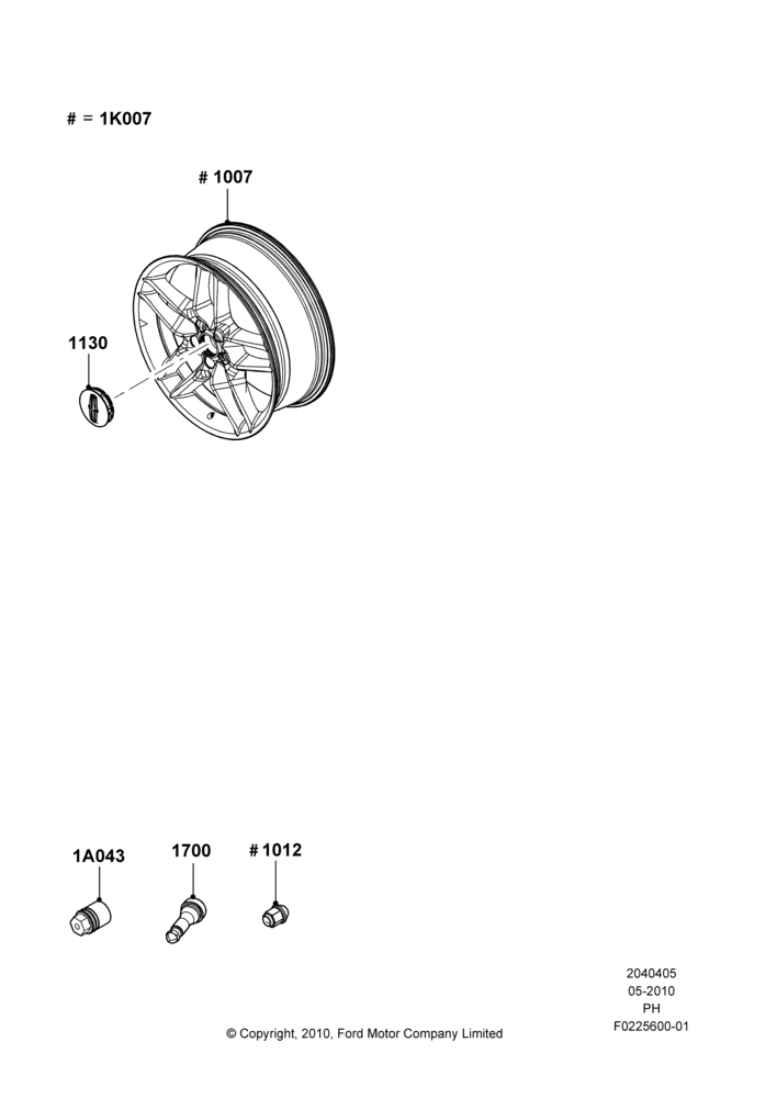 05XB - Wheels, Accessory, Additional Parts May Be Required, Refer To The Installation Instructions Found Under Tech Specs At The Genuine Ford Accessory (GFA) Web Site, See Vehicle Restrictions And Modification Requirements, www.fordaccessoriesstore.com; 03/MAY/2010-18/JUL/2011